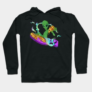 Eat Pizza Dj Space Alien Hoodie